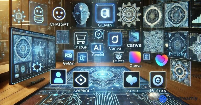 AI Tools 2025 guide for Indians showing futuristic digital workspace