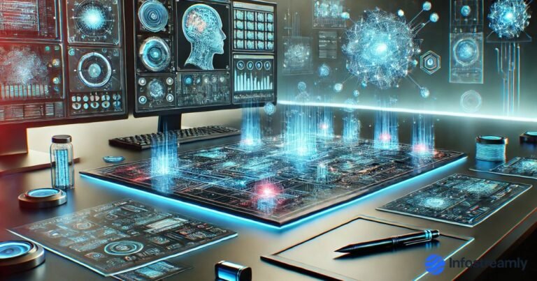 Futuristic illustration showing the Future of Generative AI