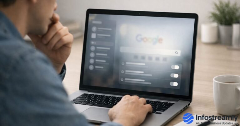 ChatGPT history public on Google explained through a user checking privacy and shared chat settings on a laptop