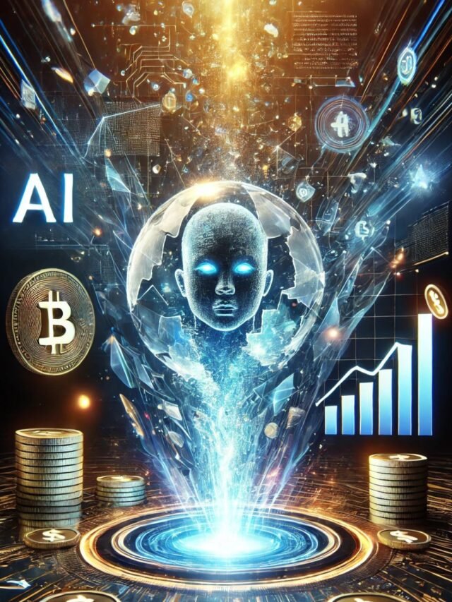 AI bubble cracking with energy shifting toward rising holographic charts representing the next multi-trillion-dollar tech frenzy.