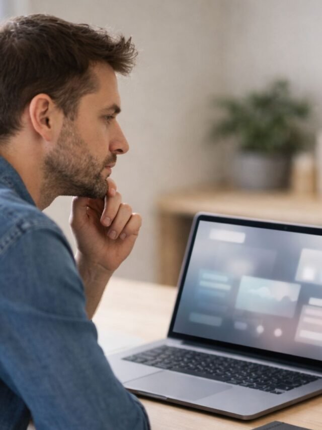 Person starting an experimental website test on a laptop with curiosity