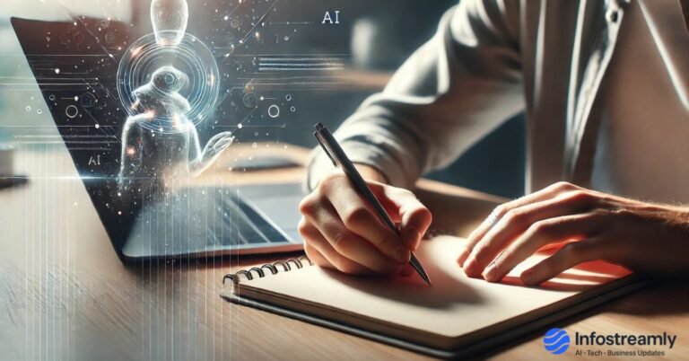 Paper thinking vs AI tools showing handwritten notes and AI on laptop for clarity