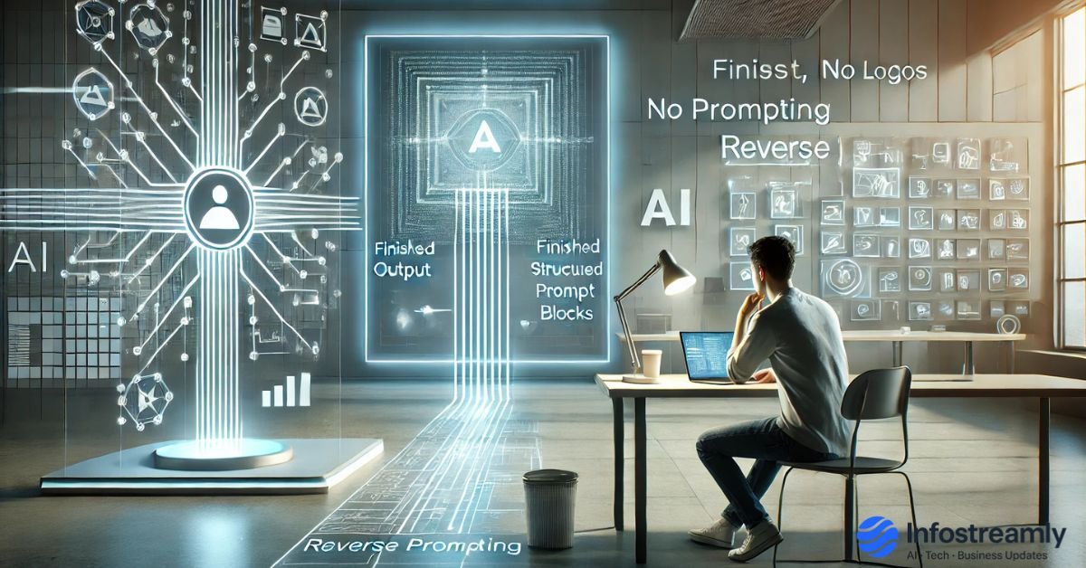 Reverse Prompt Trick AI Hack concept showing how AI analyzes outcomes to generate better results